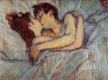 en la cama el beso 1892 Toulouse Lautrec Henri de